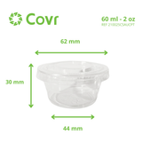 Sauspotje 2 oz / 60 ml met deksel