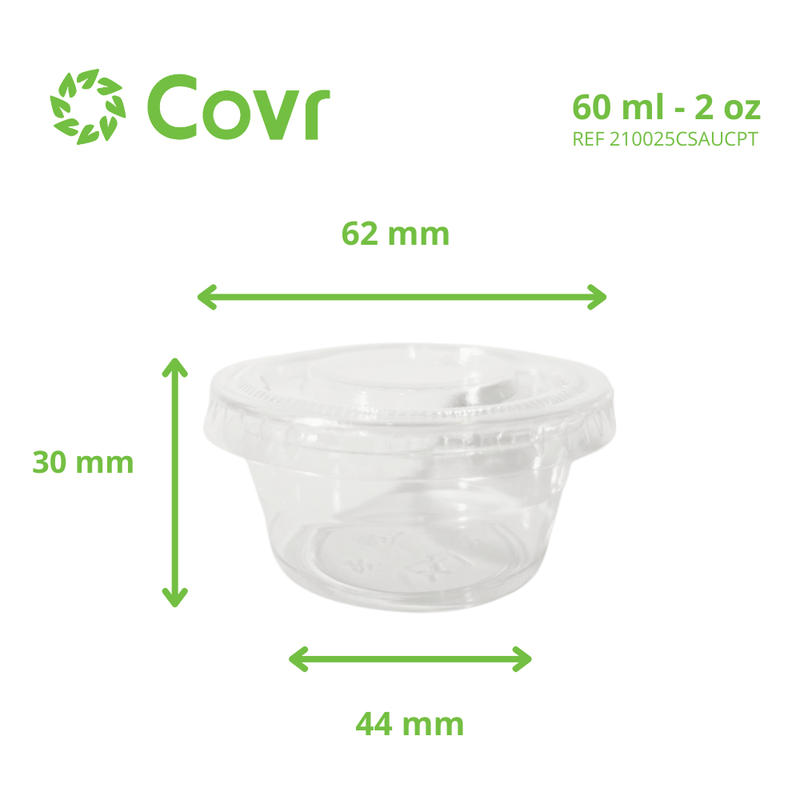 Sauspotje 2 oz / 60 ml met deksel