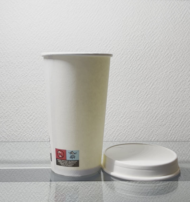 Couvercle dôme en carton blanc sans plastique 90 mm (1000 unités)