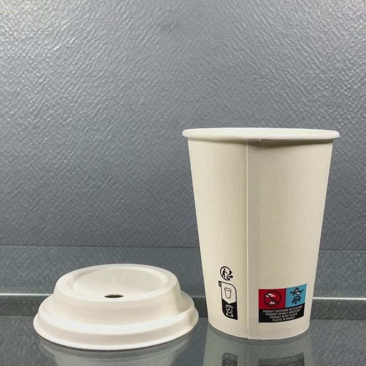 Couvercle en bagasse blanc 90mm (1000 unités)