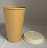 Gobelets carton kraft 50 cl / 16 oz - 300 + 18 g/m²