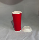 Gobelets carton rouges 50 cl / 16 oz boissons froides - 12 + 260 + 15 g/m²