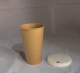 Gobelets carton kraft 50 cl / 16 oz - 300 + 18 g/m²