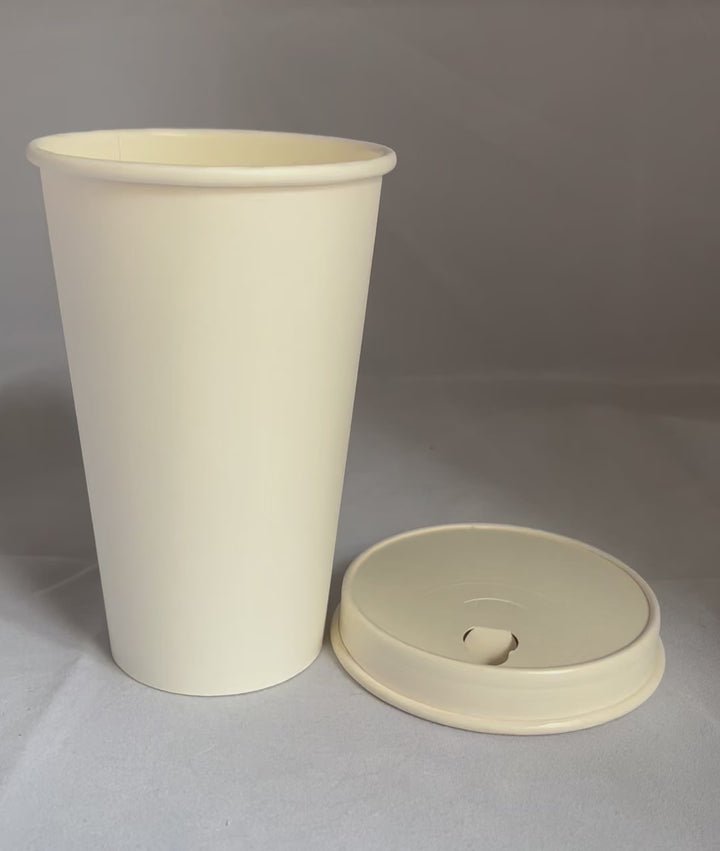 Gobelets carton blancs 50 cl / 16 oz - 300 + 18 g/m²