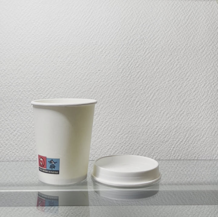 Couvercle dôme en carton blanc sans plastique 80 mm (1000 unités)