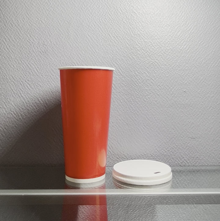 Gobelets carton rouges 65 cl / 22 oz boissons froides - 12 + 260 + 15 g/m²