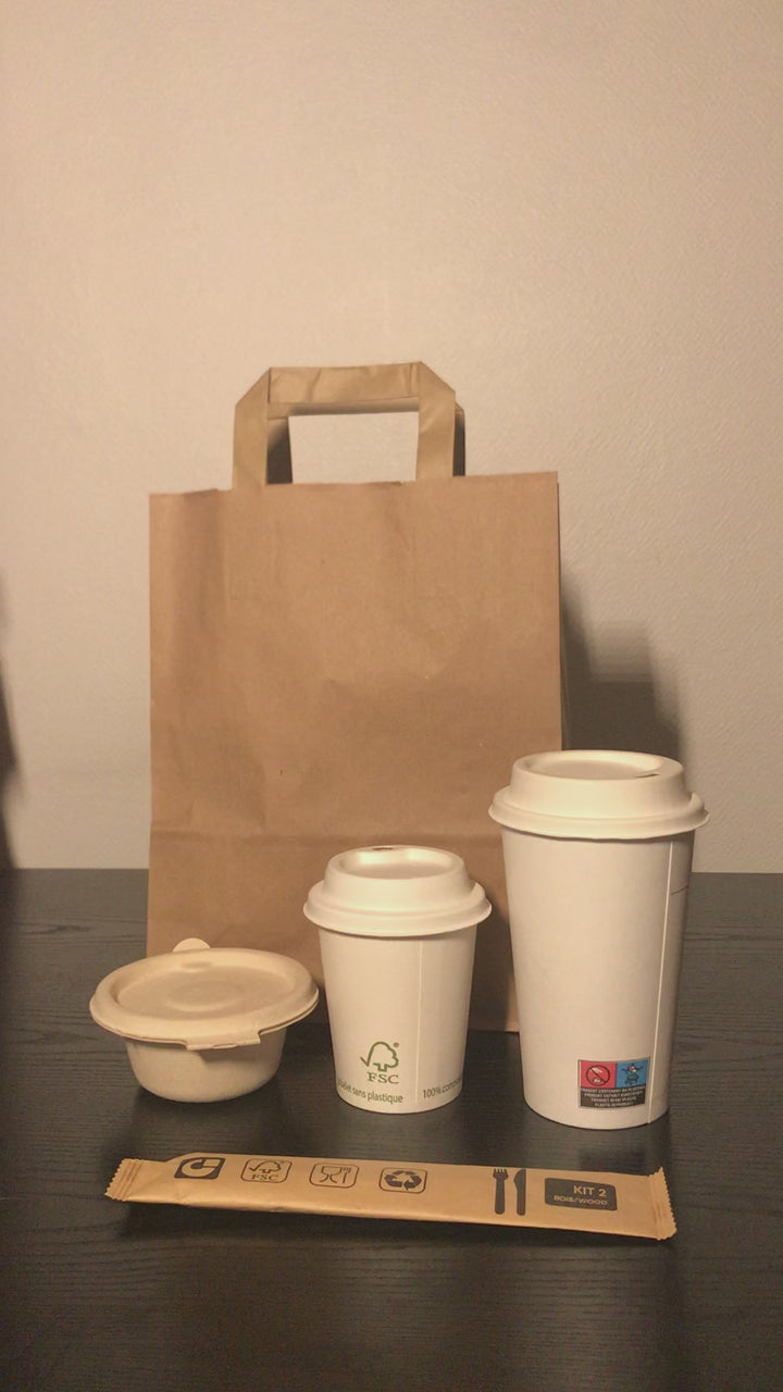 Sacs 22+10x28 cm en papier Kraft brun 80 gr (250 unités)