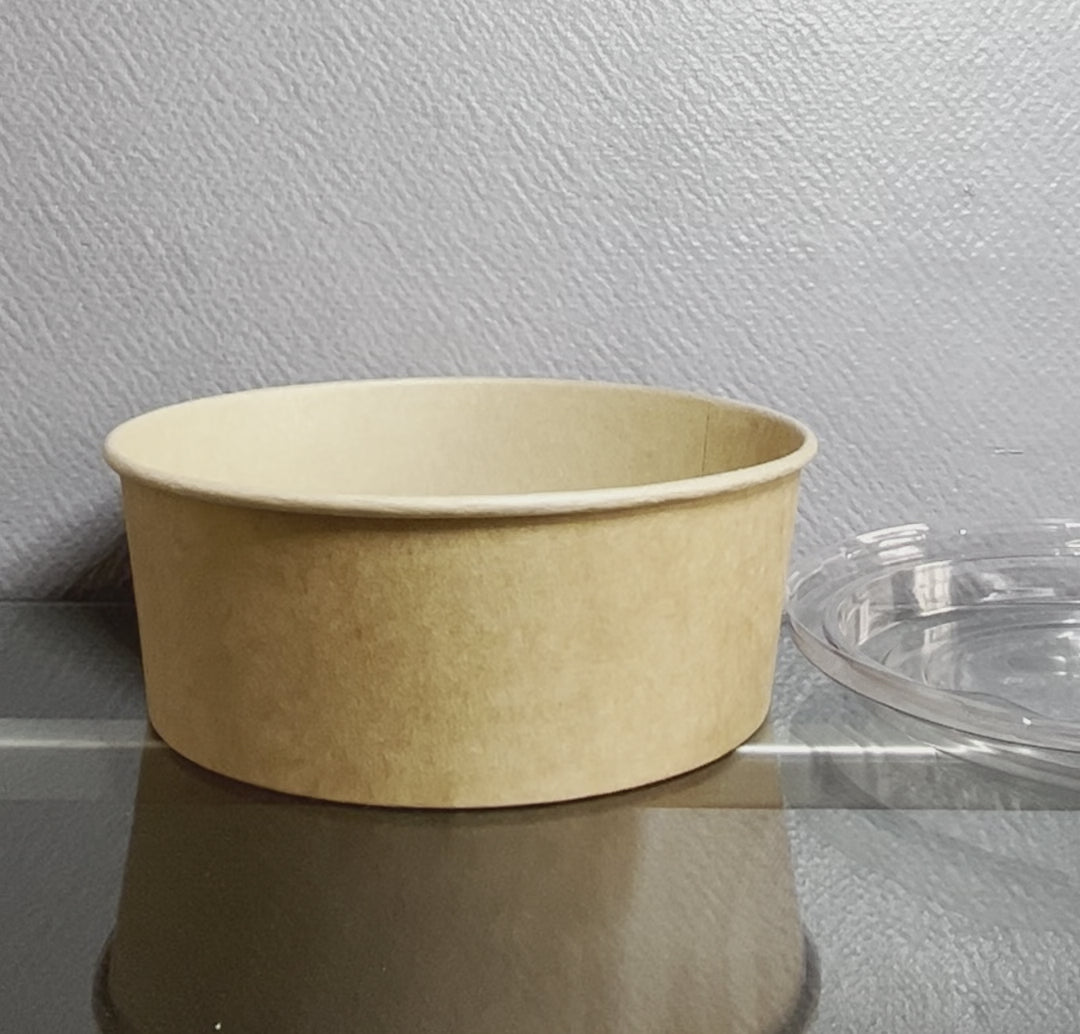 Couvercles rPET pour bols kraft/saladiers 1100ml/1300 ml (300 unités)