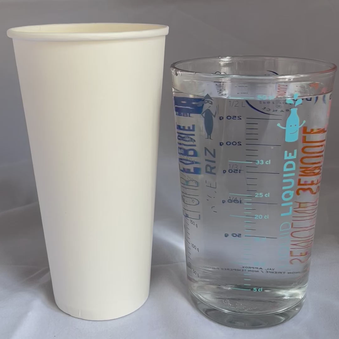 Gobelets carton blancs 65 cl / 22 oz - 300 + 18 g/m²