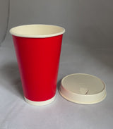 Gobelets carton rouges 33 cl / 12 oz boissons froides - 12 + 260 + 15 g/m²
