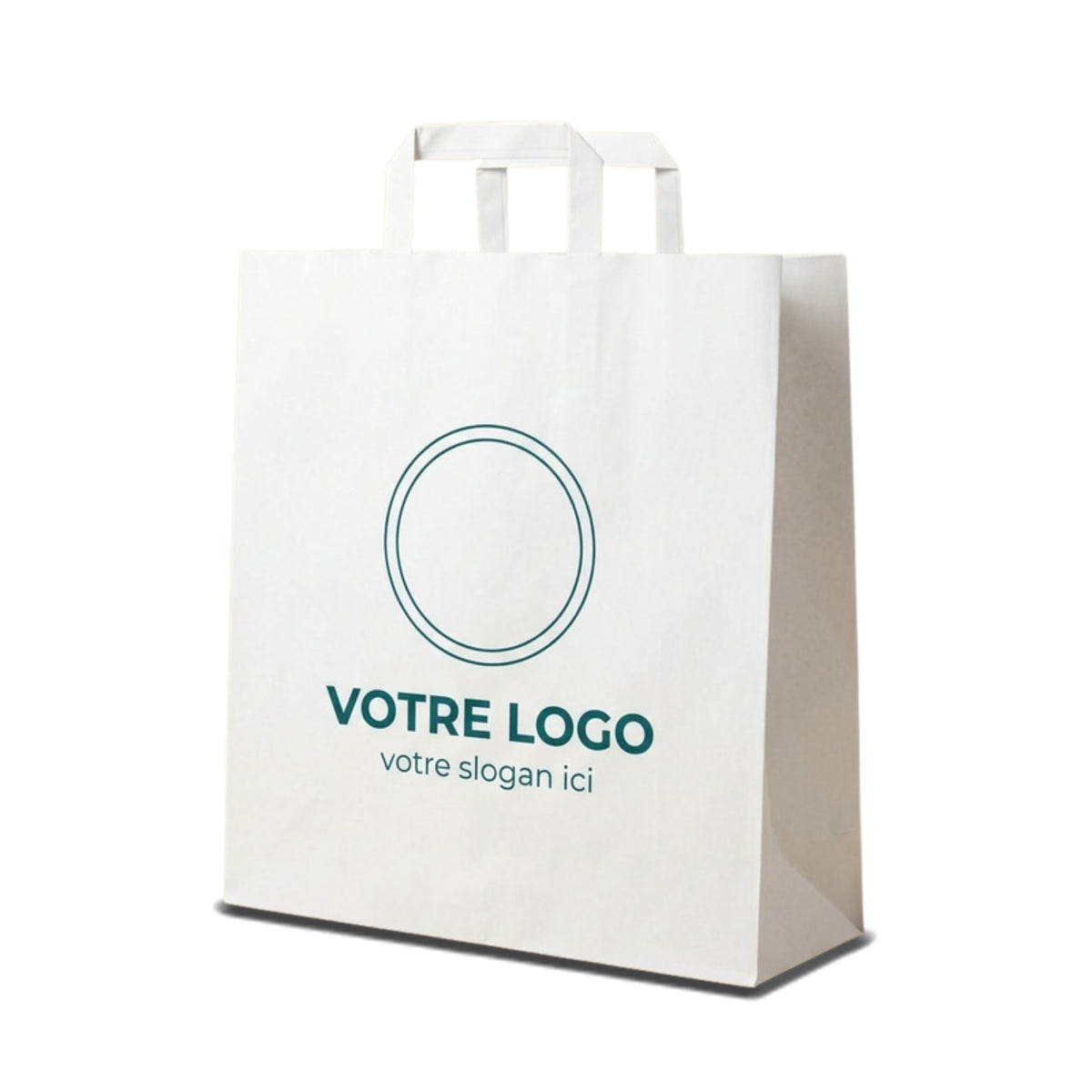 Sac papier blanc personnalisé 45 × 17 × 47 cm avec votre logo imprimé