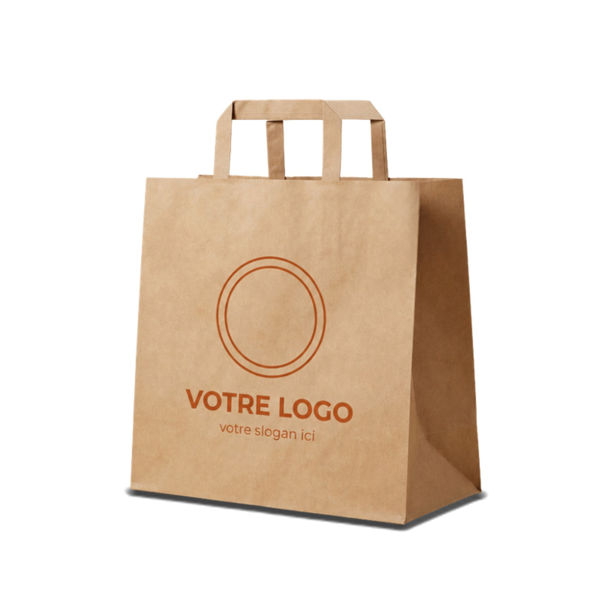 Sac papier kraft écru personnalisé 26 × 17 × 25 cm avec votre logo imprimé
