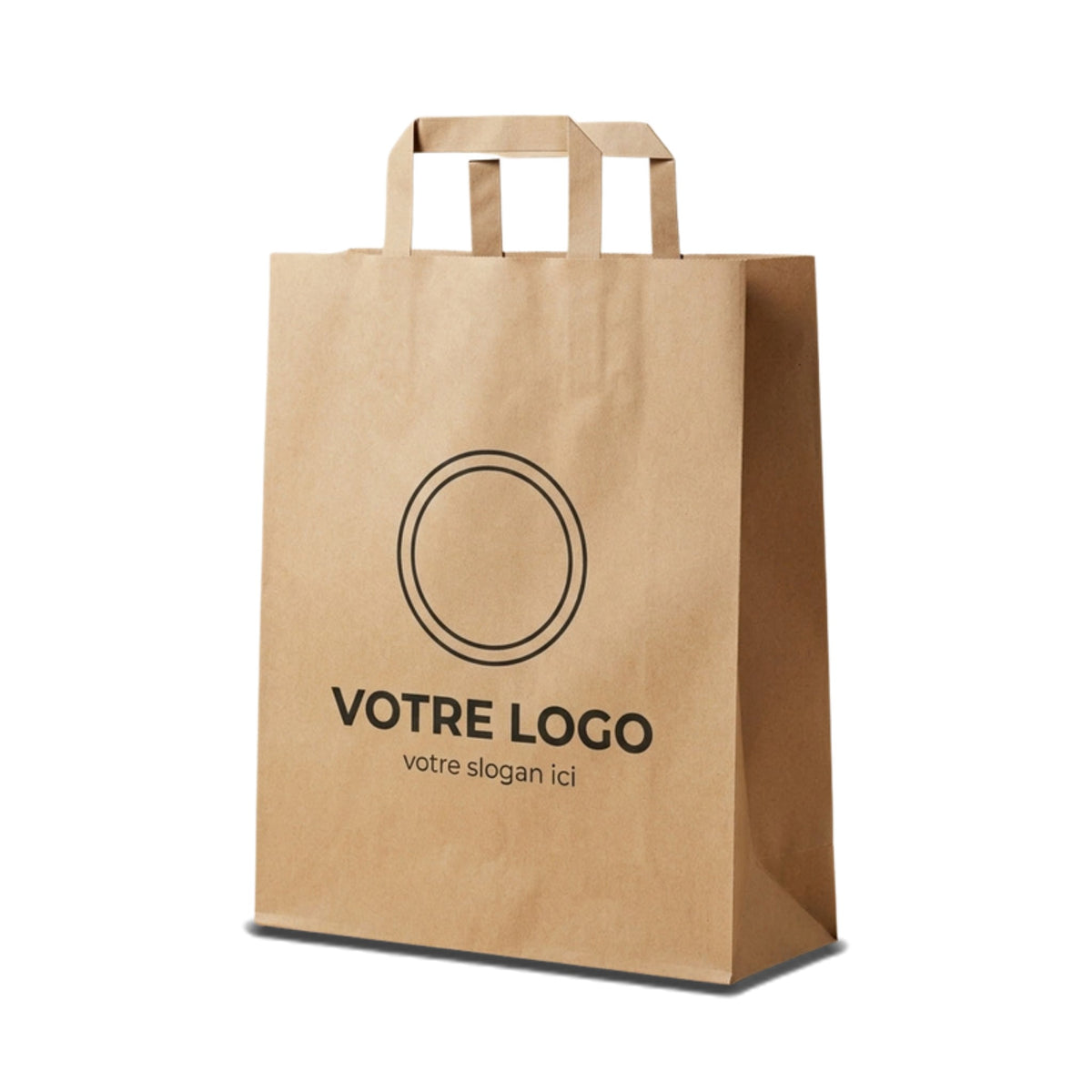 Sac papier kraft écru personnalisé 32 × 12 × 40 cm avec votre logo imprimé