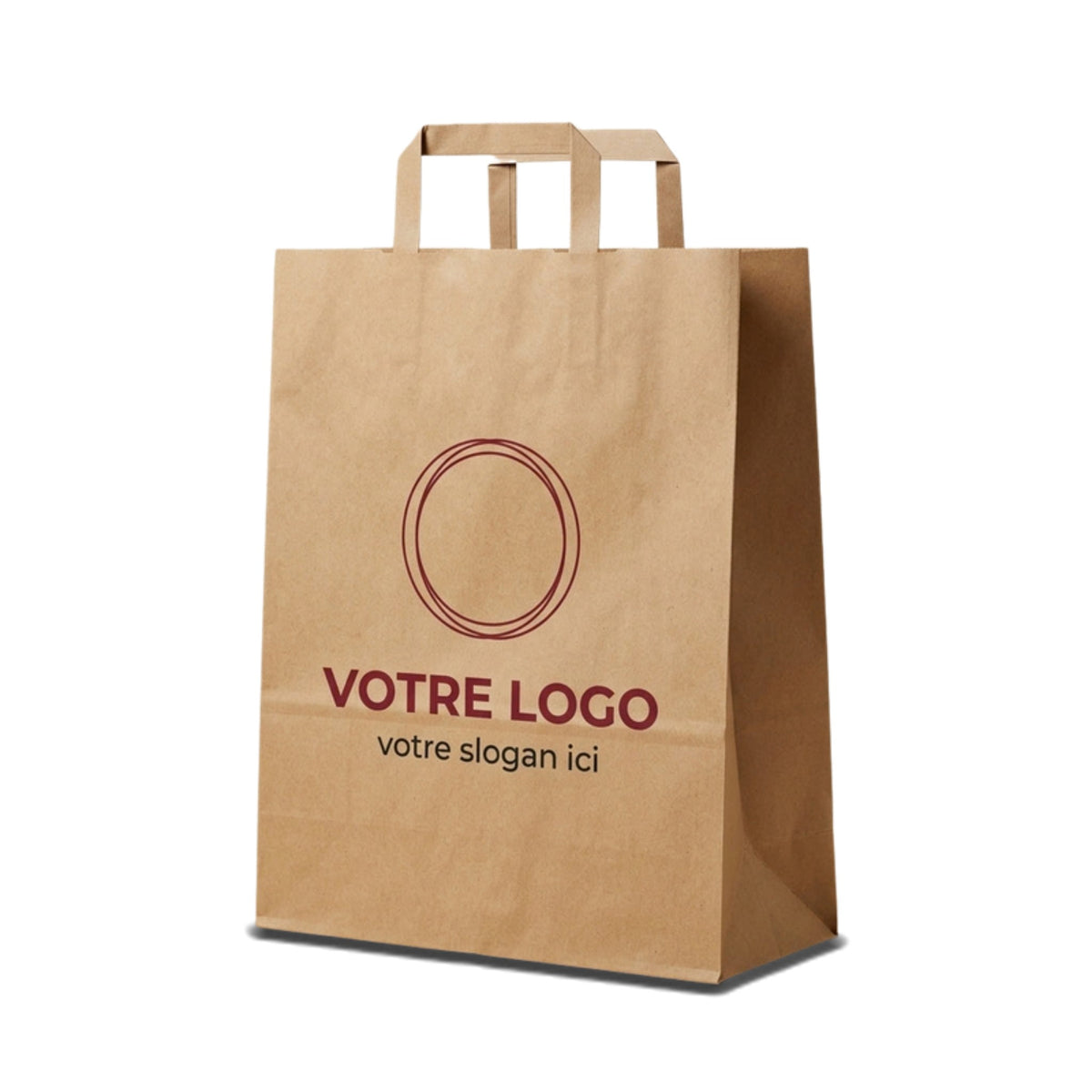 Sac papier kraft écru personnalisé 32 × 17 × 44 cm avec votre logo imprimé