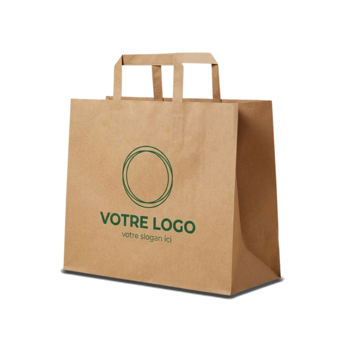 Sac papier kraft écru personnalisé 32 × 21 × 27 cm avec votre logo imprimé