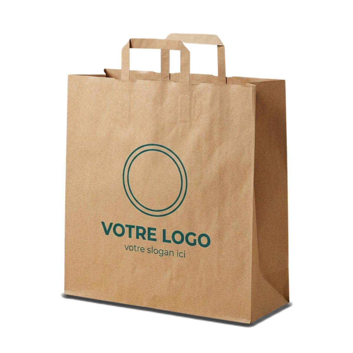 Sac papier kraft écru personnalisé 45 × 17 × 47 cm avec votre logo imprimé