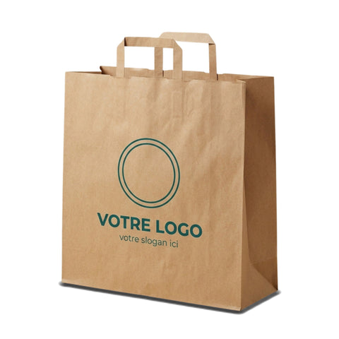 Sac papier kraft écru personnalisé 45 × 17 × 47 cm avec votre logo imprimé