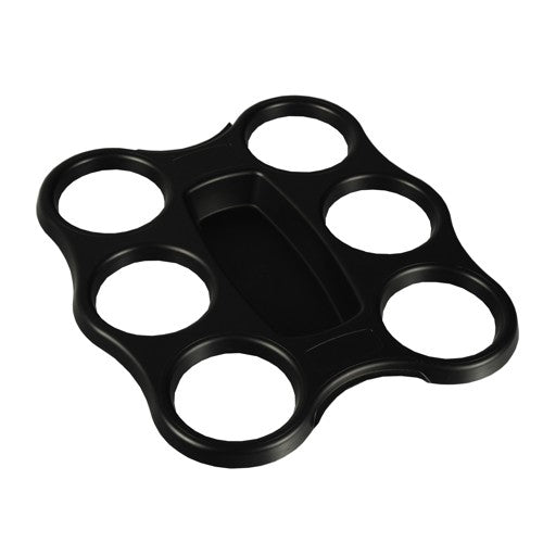 Plateaux de service, PS 22,4 cm x 24,4 cm x 2,4 cm noir pour 6 gobelets (36 unités)