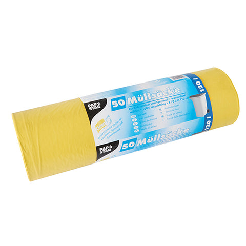 Sacs poubelle. LDPE 120 l 110 cm x 70 cm jaune (200 unités)