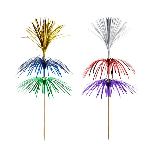 Piques décoratives 18 cm couleurs assorties "Fireworks" 3 plis (1000 unités)
