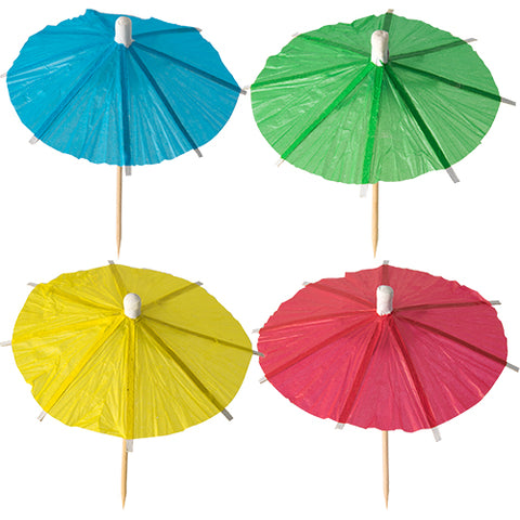 Piques décoratives 10 cm couleurs assorties "Ombrelle à glace. couleur unie" (1728 unités)