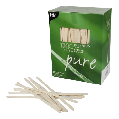 Agitateurs en bois 17,8 cm x 5 mm