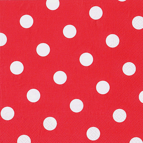 Serviettes. 3 plis pliage 40 cm x 40 cm rouge "Dots" 
