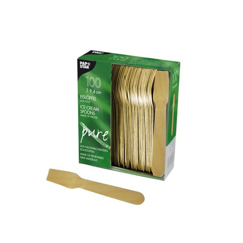 Cuillères à glace en bois 9,4 cm 