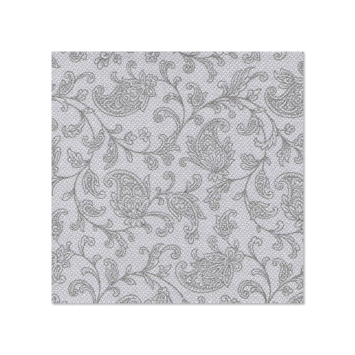 Serviettes "ROYAL Collection" pliage 25 cm x 25 cm gris "Ornaments"