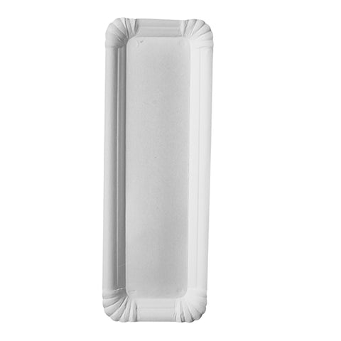 Assiettes. carton "pure" rectangulaire 8 cm x 23 cm blanc