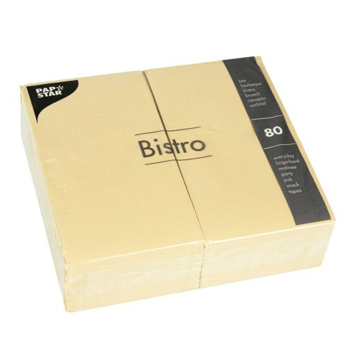 Serviettes. 2 plis pliage 1/6 40 cm x 32 cm champagne