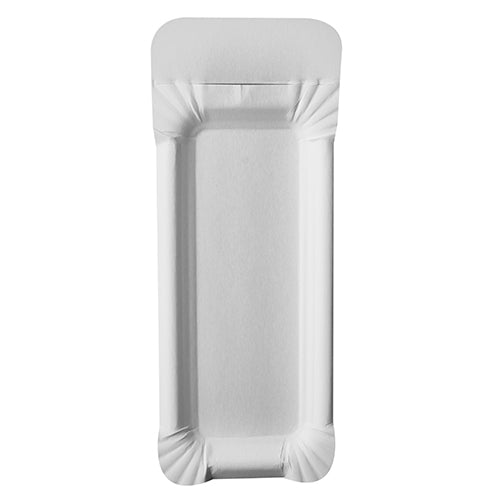 Assiettes carton "pure" rectangulaire 8 cm x 21 cm blanc 