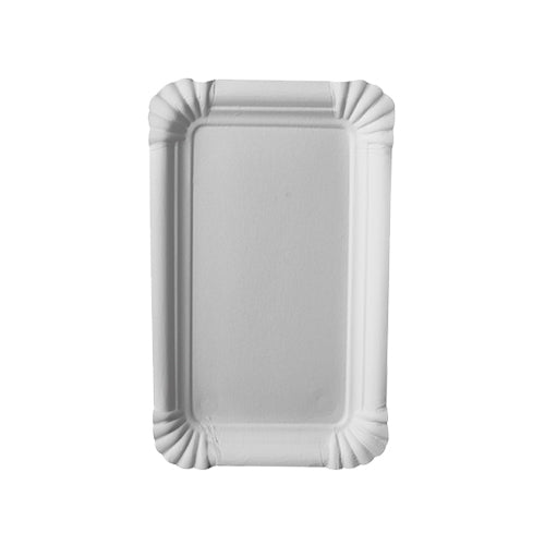 Assiettes. carton "pure" rectangulaire 10 cm x 16 cm blanc