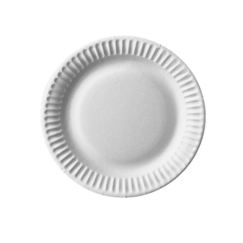 Assiettes rondes en carton Ø 15 cm blanc