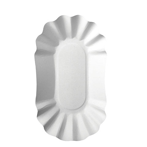 Coupelles. carton "pure" ovale 10.5 cm x 17.5 cm x 3 cm blanc (1500 unités)