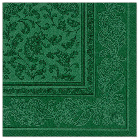 Serviettes "ROYAL Collection" pliage 40 cm x 40 cm vert foncé "Ornaments"
