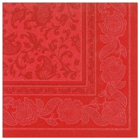Serviettes "ROYAL Collection" pliage 40 cm x 40 cm rouge "Ornaments" 