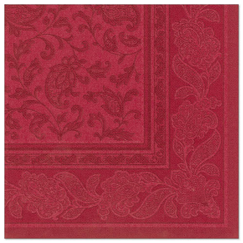 Serviettes "ROYAL Collection" pliage 40 cm x 40 cm bordeaux "Ornaments"