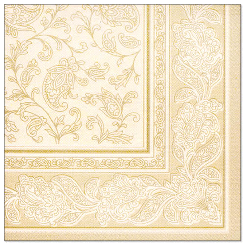 Serviettes "ROYAL Collection" pliage 40 cm x 40 cm champagne "Ornaments" 