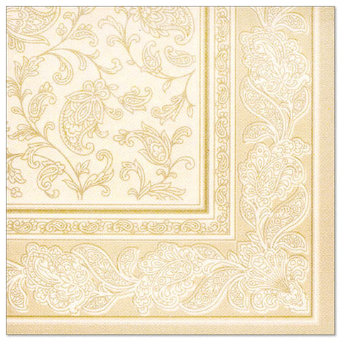 Serviettes "ROYAL Collection" pliage 40 cm x 40 cm champagne "Ornaments" 