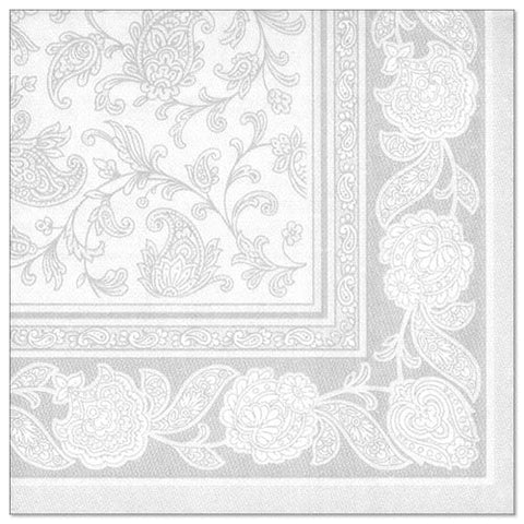 Serviettes "ROYAL Collection" pliage 40 cm x 40 cm blanc "Ornaments"