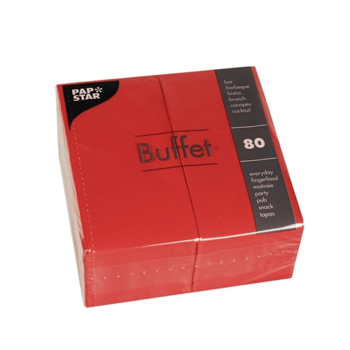 Serviettes. 2 plis pliage 1/8 33 cm x 33 cm rouge