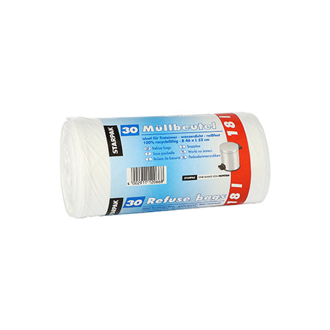 Sacs poubelle. LDPE 18 l 52 cm x 46 cm blanc (540 unités)