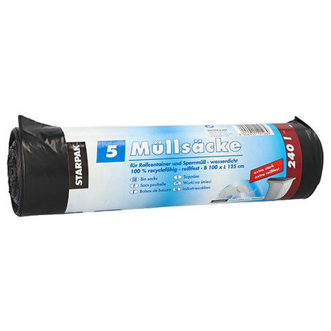 Sacs poubelle. LDPE 240 l 125 cm x 100 cm noir (45 unités)