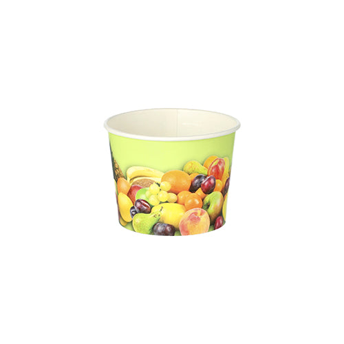Pots à glace. en carton rond 100 ml Ø 7 cm · 5.3 cm "Fruits" (2000 unités)