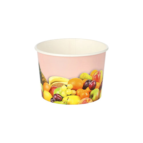 Pots à glace. en carton rond 150 ml Ø 7.7 cm · 5.5 cm "Fruits" (1800 unités)