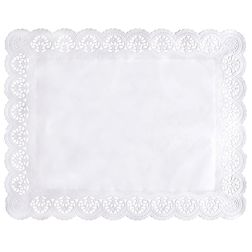 Dentelle. papier rectangulaire 46 cm x 36 cm blanc (2000 unités)