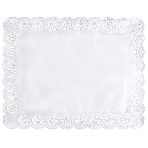 Dentelle. papier rectangulaire 46 cm x 36 cm blanc (2000 unités)