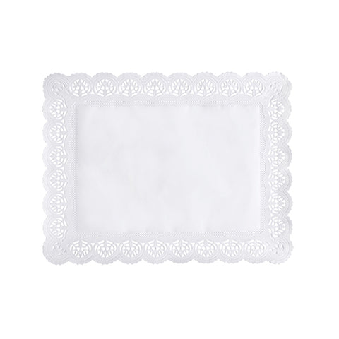 Dentelle. papier rectangulaire 34 cm x 26 cm blanc (2000 unités)