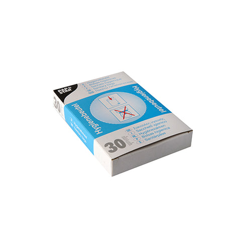 Sacs hygiéniques 28.5 cm x 8 cm x 7 cm blanc en distributeur